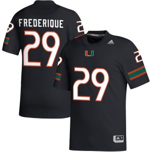 Men OJ Frederique Jr. Black Miami Hurricanes #29 College Football Alumni Jerseys 562116-230