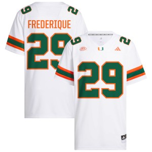 Mens OJ Frederique Jr. White Miami Hurricanes #29 College Football Replica Jerseys 446814-420