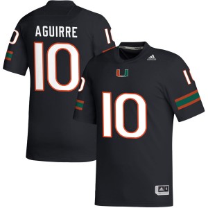 Men Raul Aguirre Jr. Black Miami Hurricanes #10 College Football Official Jerseys 869501-914