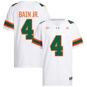 Men's Rueben Bain Jr. White Miami Hurricanes #4 College Football Official Jersey 790755-149