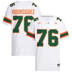 Men's Ryan Rodriguez White Miami Hurricanes #76 College Football University Jersey 773243-270