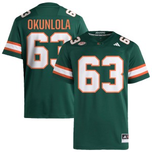 Mens Samson Okunlola Green Miami Hurricanes #63 College Football Stitched Jersey 633199-112