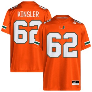 Mens Tommy Kinsler IV Orange Miami Hurricanes #62 College Football NCAA Jersey 110515-670