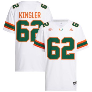 Men Tommy Kinsler IV White Miami Hurricanes #62 College Football Embroidery Jerseys 135219-658