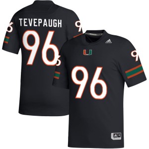 Men's Tucker Tevepaugh Black Miami Hurricanes #96 College Football 2025-26 Jersey 630152-377