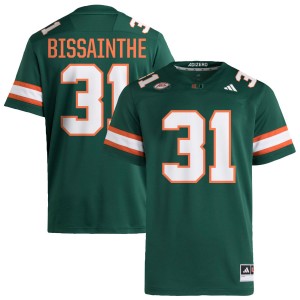 Mens Wesley Bissainthe Green Miami Hurricanes #31 College Football Official Jersey 915650-180