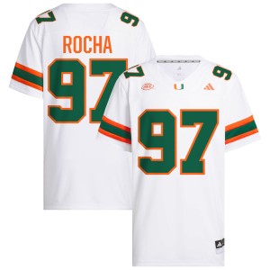 Mens Will Rocha White Miami Hurricanes #97 College Football 2025 Jersey 789710-242