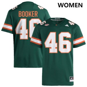 Women's Adam Booker Green Miami Hurricanes #46 College Football University Jersey 148835-121