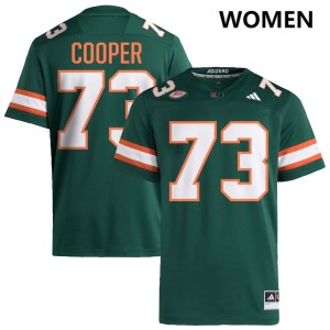 Women's Anez Cooper Green Miami Hurricanes #73 College Football Official Jersey 897319-962