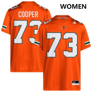 Women Anez Cooper Orange Miami Hurricanes #73 College Football Limited Jerseys 388809-714