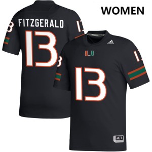 Women Bryce Fitzgerald Black Miami Hurricanes #13 College Football NCAA Jersey 323110-987