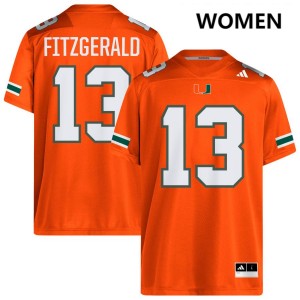 Women Bryce Fitzgerald Orange Miami Hurricanes #13 College Football Official Jerseys 983026-208