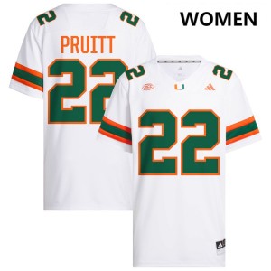 Women's Cam Pruitt White Miami Hurricanes #22 College Football Alumni Jerseys 763166-350