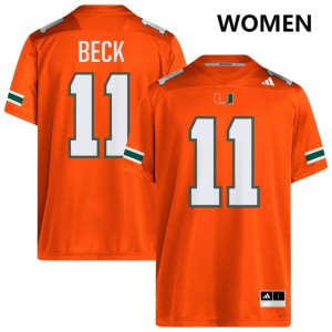 Womens Carson Beck Orange Miami Hurricanes #11 College Football Replica Jerseys 601153-318