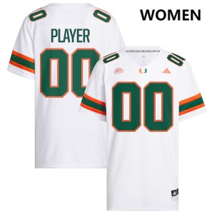 Womens Custom White Miami Hurricanes #00 College Football Embroidery Jerseys 714812-267