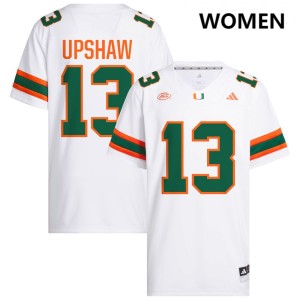Women Daylyn Upshaw White Miami Hurricanes #13 College Football Replica Jerseys 834704-717