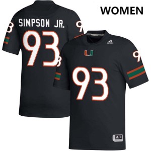 Women's Donta Simpson Black Miami Hurricanes #93 College Football Alumni Jersey 219055-800