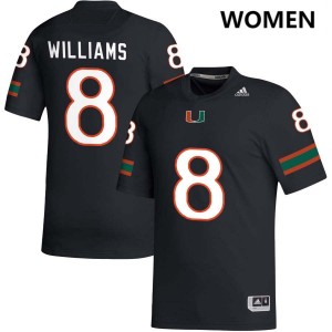 Women's Emory Williams Black Miami Hurricanes #8 College Football Player Jerseys 163307-966
