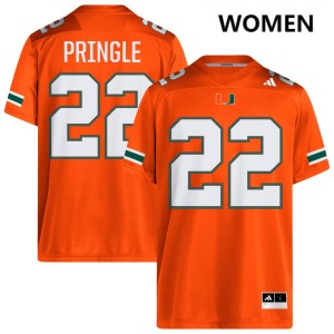 Women's Girard Pringle Jr. Orange Miami Hurricanes #22 College Football Player Jerseys 213656-644