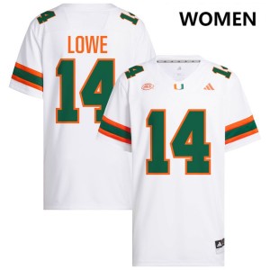 Women Hayden Lowe White Miami Hurricanes #14 College Football Limited Jersey 280133-678