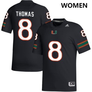 Women's Jakobe Thomas Black Miami Hurricanes #8 College Football Official Jerseys 582965-886
