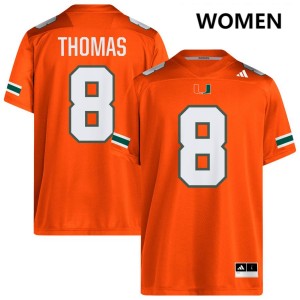 Women's Jakobe Thomas Orange Miami Hurricanes #8 College Football 2025-26 Jersey 397065-204