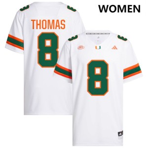 Women's Jakobe Thomas White Miami Hurricanes #8 College Football Official Jersey 941574-124