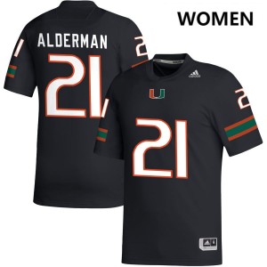 Women's Jaylin Alderman Black Miami Hurricanes #21 College Football 2025-26 Jerseys 769645-762