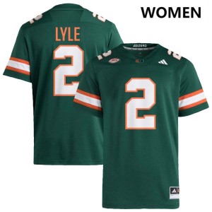 Women Jordan Lyle Green Miami Hurricanes #2 College Football Stitched Jerseys 387471-628