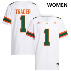 Women Joshisa Trader White Miami Hurricanes #1 College Football 2025-26 Jerseys 886689-758