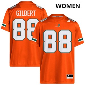 Womens Luka Gilbert Orange Miami Hurricanes #88 College Football NCAA Jersey 482440-362