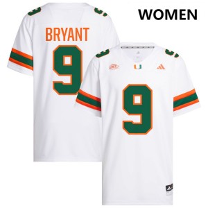 Women Malik Bryant White Miami Hurricanes #9 College Football Limited Jersey 122995-244
