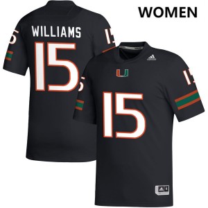 Womens Markeith Williams Black Miami Hurricanes #15 College Football University Jersey 426448-451