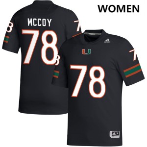 Womens Matthew McCoy Black Miami Hurricanes #78 College Football 2025 Jerseys 430007-869