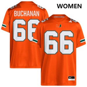 Womens Max Buchanan Orange Miami Hurricanes #66 College Football Alumni Jersey 876483-613