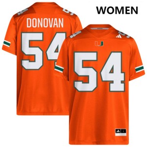 Women's Michael Donovan Orange Miami Hurricanes #54 College Football 2025-26 Jerseys 337298-176