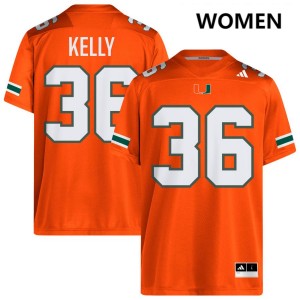Women Nick Kelly Orange Miami Hurricanes #36 College Football Official Jerseys 253228-387