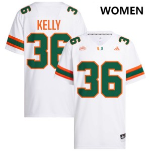 Womens Nick Kelly White Miami Hurricanes #36 College Football Replica Jerseys 466477-451