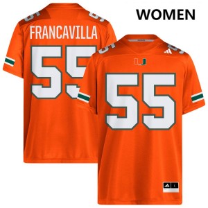 Women Nino Francavilla Orange Miami Hurricanes #55 College Football 2025-26 Jerseys 524643-283