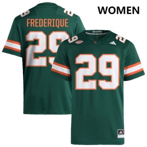 Women's OJ Frederique Jr. Green Miami Hurricanes #29 College Football NCAA Jerseys 369543-529