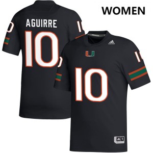 Women Raul Aguirre Jr. Black Miami Hurricanes #10 College Football Limited Jerseys 463614-975