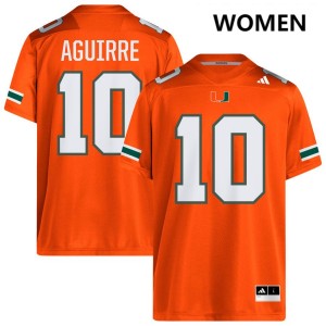 Womens Raul Aguirre Jr. Orange Miami Hurricanes #10 College Football NCAA Jerseys 389226-986