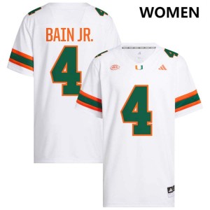Womens Rueben Bain Jr. White Miami Hurricanes #4 College Football Player Jersey 897958-540