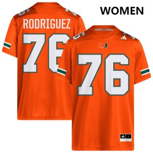 Womens Ryan Rodriguez Orange Miami Hurricanes #76 College Football Player Jerseys 352207-382