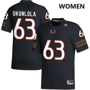 Women Samson Okunlola Black Miami Hurricanes #63 College Football Player Jersey 473516-769