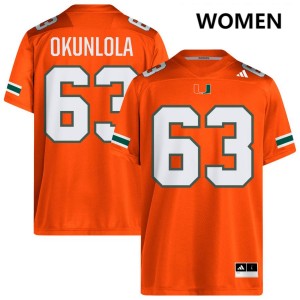 Womens Samson Okunlola Orange Miami Hurricanes #63 College Football Alumni Jerseys 352244-447