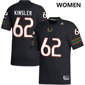 Women Tommy Kinsler IV Black Miami Hurricanes #62 College Football Alumni Jersey 446819-169