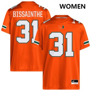 Womens Wesley Bissainthe Orange Miami Hurricanes #31 College Football High School Jersey 861598-673