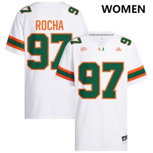 Women's Will Rocha White Miami Hurricanes #97 College Football University Jersey 700689-190