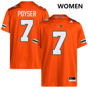 Women's Zechariah Poyser Orange Miami Hurricanes #7 College Football Replica Jersey 444252-510
